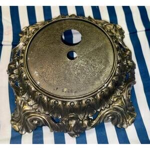 Vintage Die Cast Brass Metal 8”x 8” Lamp Base Part Repair Restore Kerosene